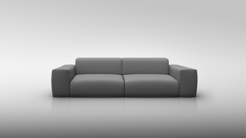 Image d'un canapé deux places PYLLOW de couleur grise.